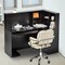 55 Inch L Shaped Reception Desk with Drawer and Storage Cabinet
